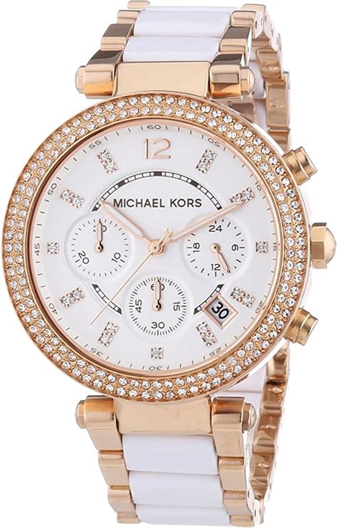 michael kors white watch women's|More.